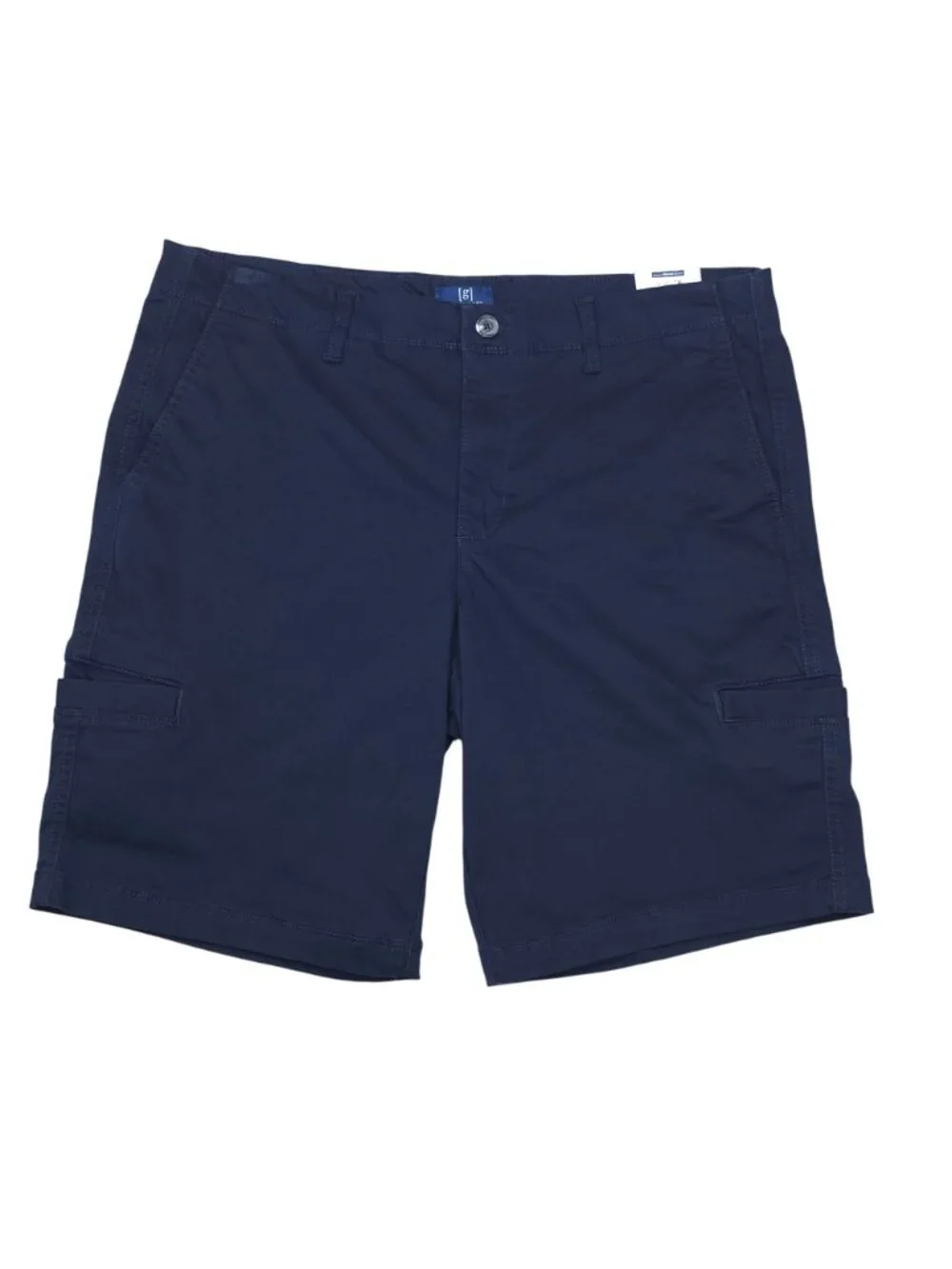 George Mens Stretch Cargo Shorts Navy Blue Size 36 At The Knee Comfortable Fit